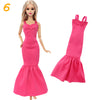 Fashion Doll Outfit Set – Wave Point Dress & Denim Grid Skirt for 11.5–12 Inch Dolls