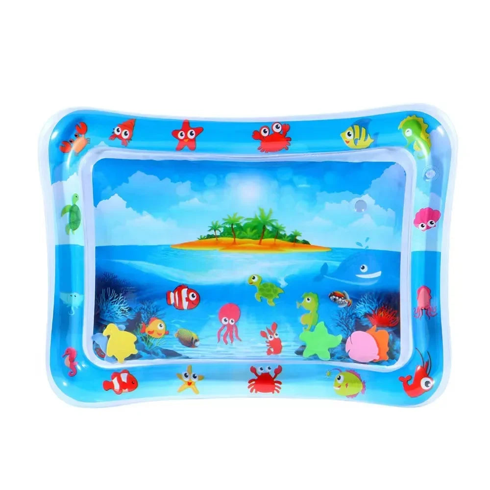 Inflatable Baby Water Play Mat with Floating Fish