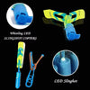 LED Light-Up Flying Copter Toys with Catapult Launcher