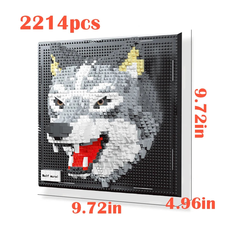 3D Mosaic Art Building Block Set — Shark, Eagle & Parrot Designs
