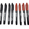 A pack of six permanent fine-tip markers in various colors, including black and reddish-brown.