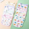 A pack of three soft cotton baby bibs with adjustable closures featuring various cute animal and vehicle patterns.