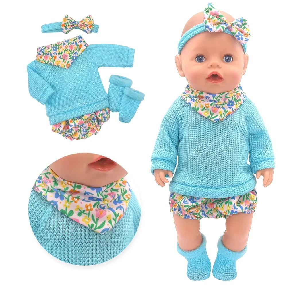Cute 2-Piece Romper Outfit for 17-Inch Reborn Baby Dolls
