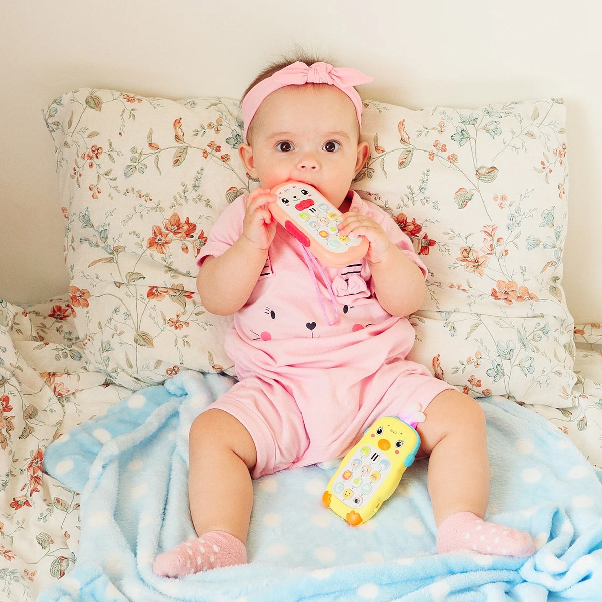 Musical Baby Phone Toy with Teether, Lights & Sounds