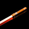 An RGB metal lightsaber with a glowing blade and metallic hilt is shown against a black background.