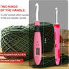 LED Lighted Crochet Hook Set with Interchangeable Heads and Built-in Stitch Counter