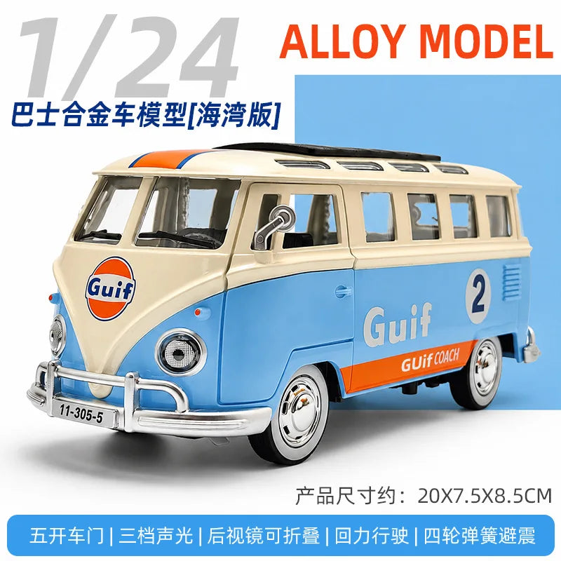 1/24 Alloy model of a Guif coach in light blue and cream colors