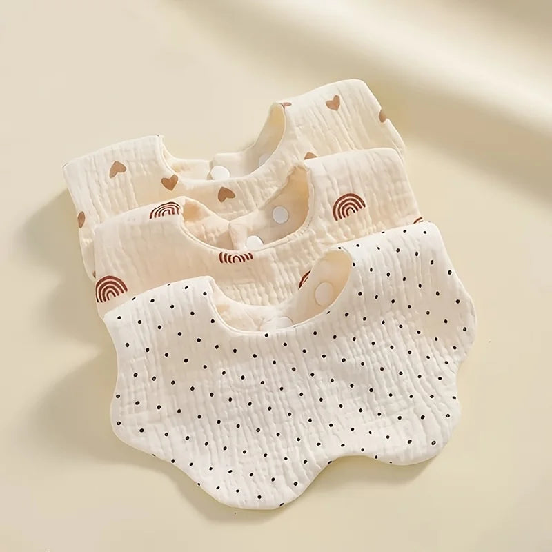 Unisex Newborn Baby Bibs Set with Burp Cloths