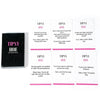 A set of pink cards for a tipsy hoe drinking game featuring various prompts like drink, date someone, and take a shot.