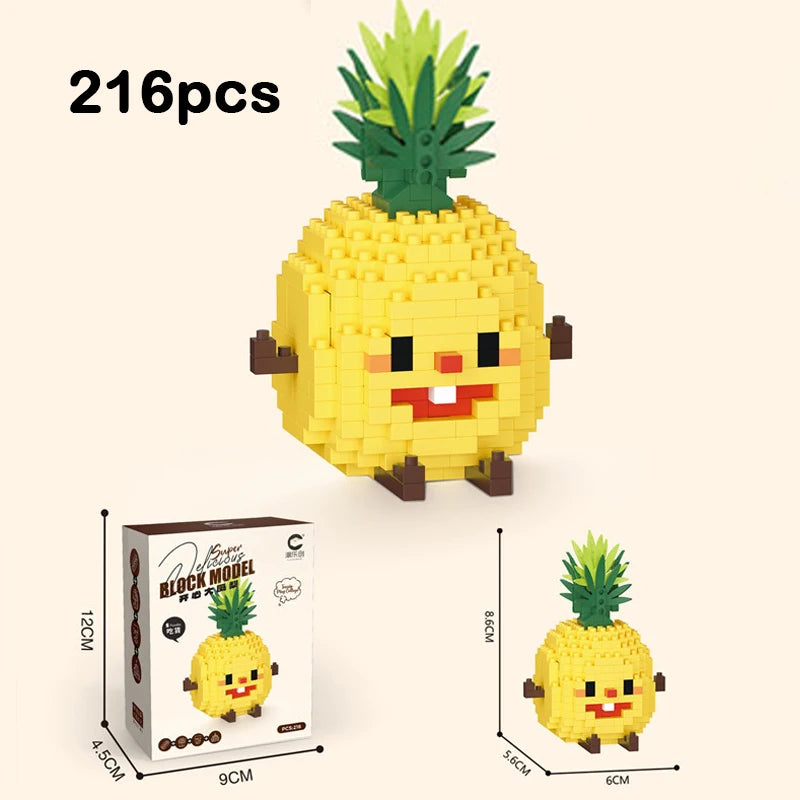 Cute Food Micro Building Blocks – Fruit & Cake Miniature Sets