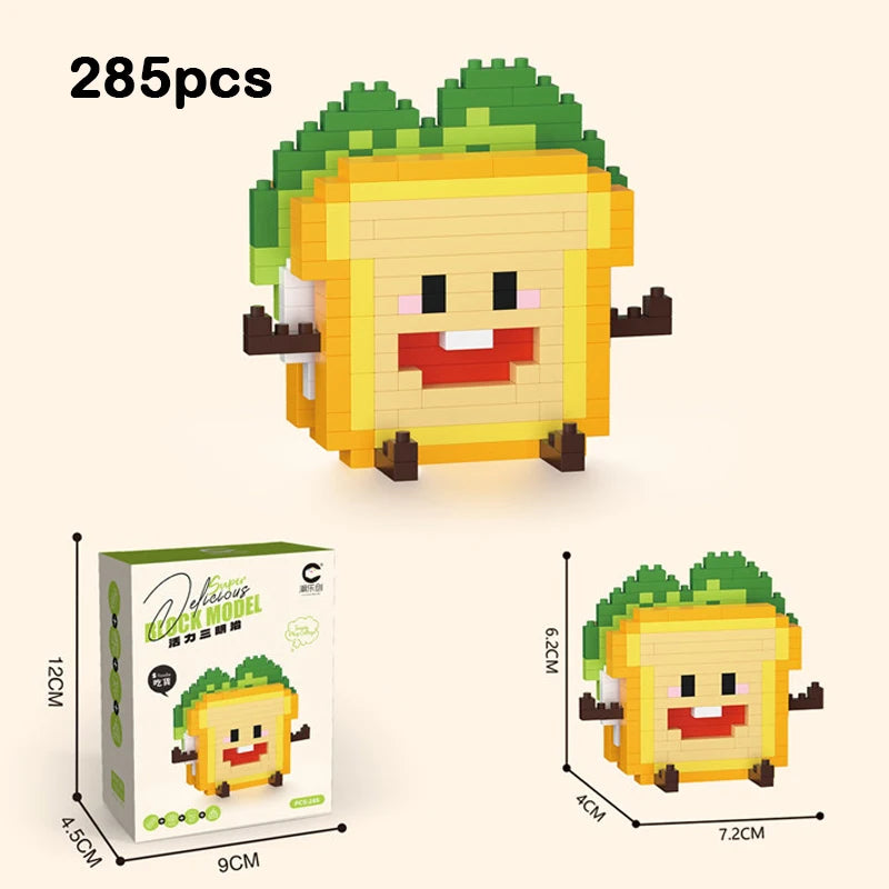 Cute Food Micro Building Blocks – Fruit & Cake Miniature Sets