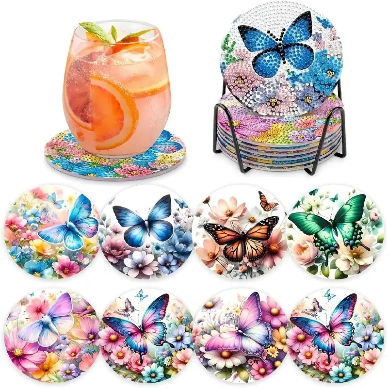 Ocean Series Diamond Art Coaster Kit with Stand – DIY Craft Set for Adults & Beginners