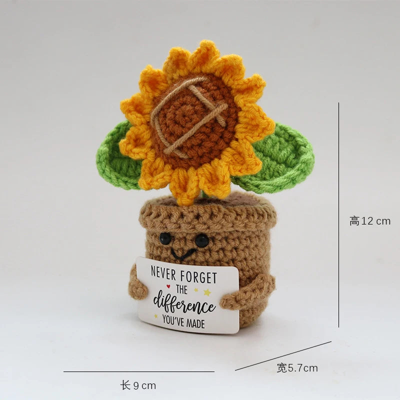 Handmade Crochet Sunflower in Pot