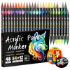 A set of 48 acrylic paint markers featuring bright colors and a metallic finish for art and crafts.