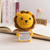 Handmade Crochet Lion Doll with Card