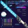 A light saber toy with double blades featuring shadow and light effects, shown in gilt black.