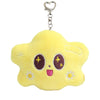 Yellow star-shaped plush pendant doll with a silver chain.