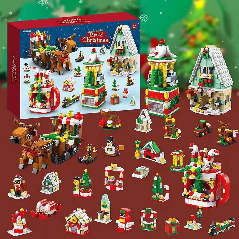 24-Day Christmas Advent Calendar with DIY Tree & Train Set