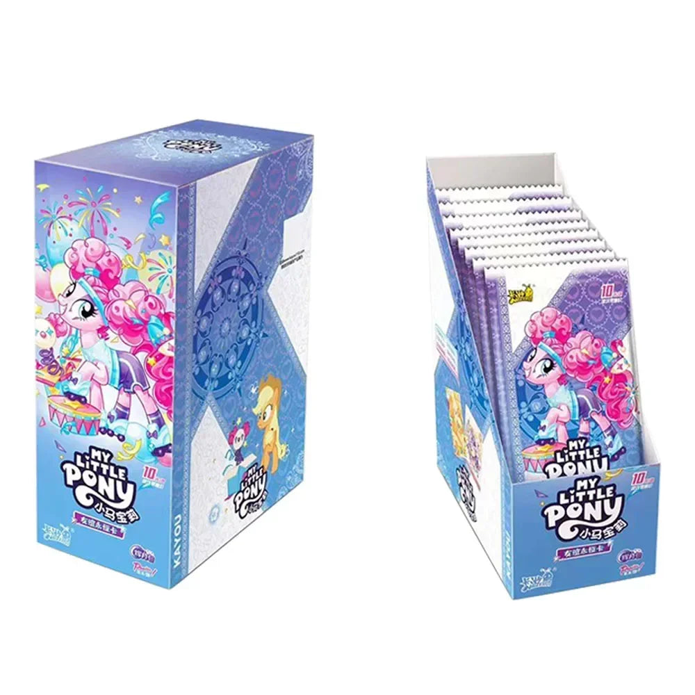 Box of My Little Pony 40th Anniversary Limited Edition trading cards in purple and blue packaging