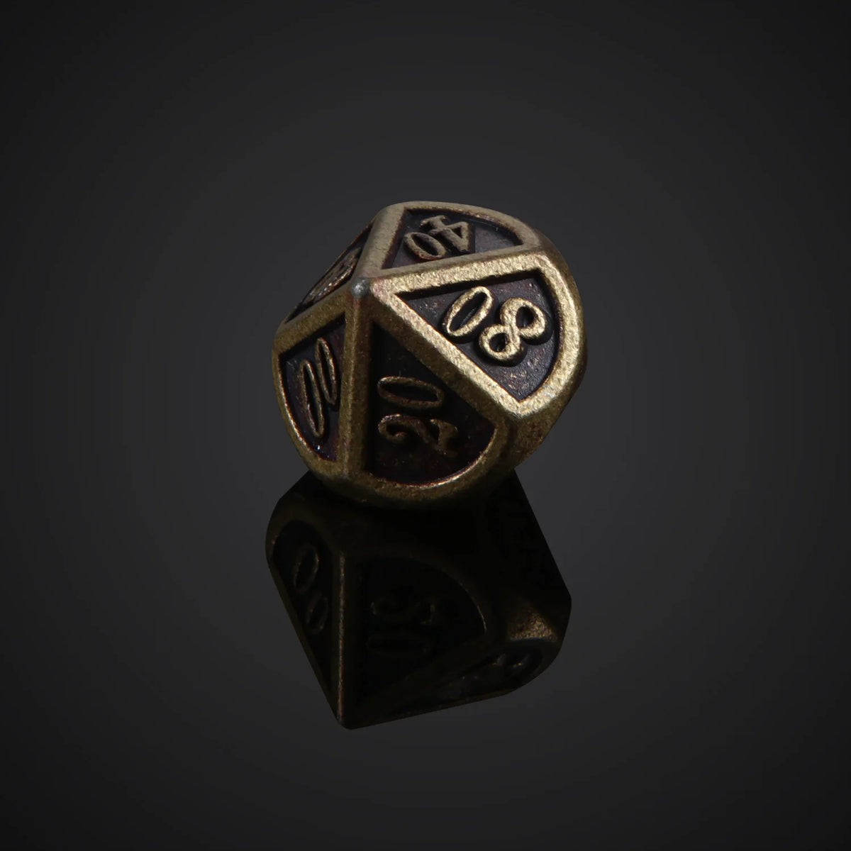 Bronze Metal Polyhedral Dice Set for RPG Games