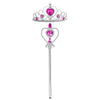A silver crown and scepter set for a royal princess dress-up playset