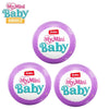 Two purple MyMini Baby surprise capsule dolls with blue accents and a Zuru logo