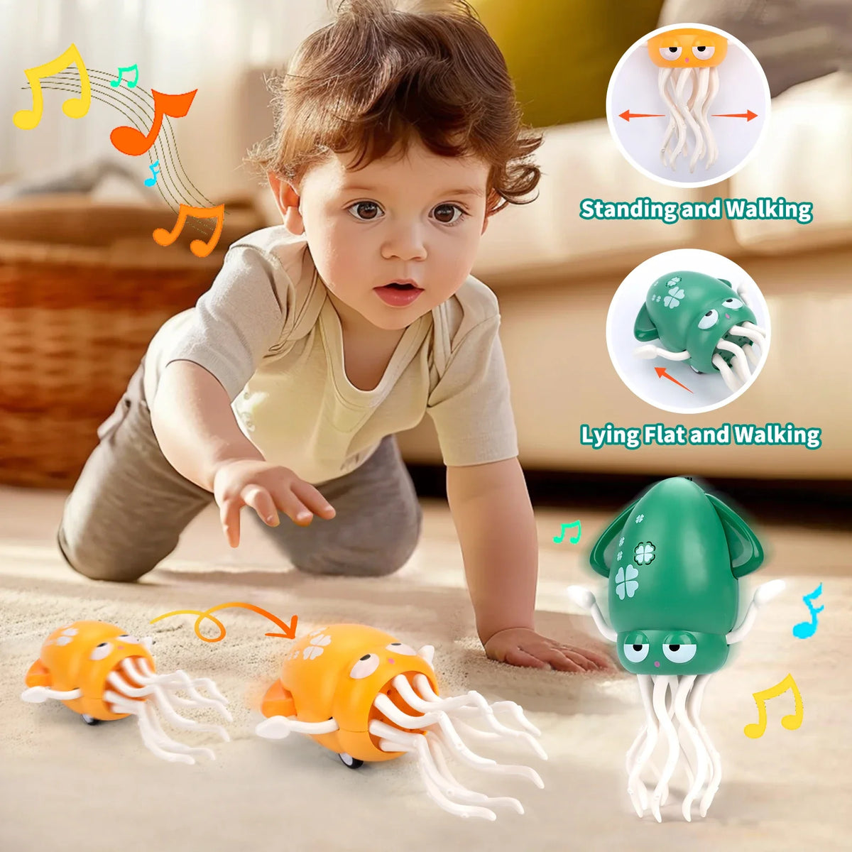 Interactive Dancing Octopus Toy with Music and Lights