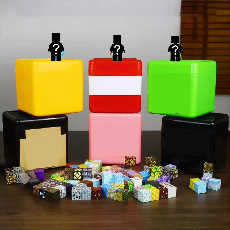 Magnetic Building Blocks Storage Bucket with Display Lid