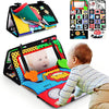 High-Contrast Tummy Time Baby Mirror with Crinkle Cloth Book and Teether