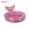 Pink inflatable kids play pool with a scale pattern design