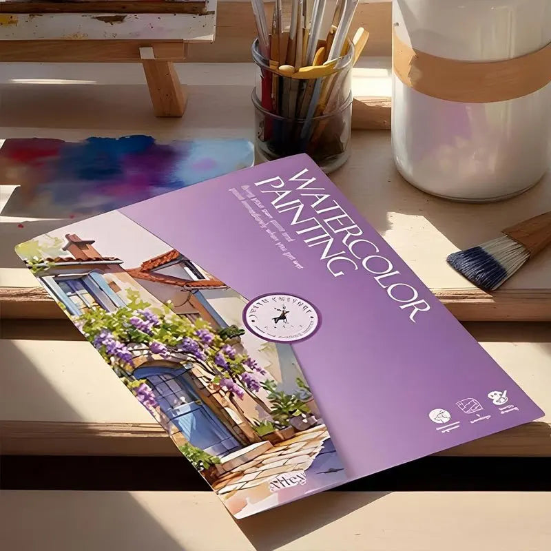 Beginner Watercolor Paint Set with Brushes and Practice Book