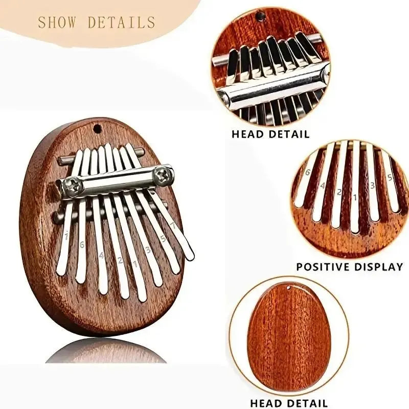 Wooden Kalimba Thumb Piano with Metal Chain