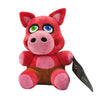 A plush toy of the character Bonnie from Five Nights at Freddy's featuring red fur and large green eyes.
