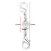 Silver magnetic lobster claw clasps for jewelry making shown with dimensions