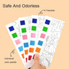 A hand holds a set of tearable watercolor painting sheets with an individual color palette for kids.