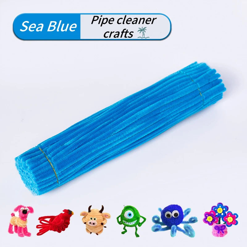 100-Piece Chenille Stem Pipe Cleaners for Crafts & Decor