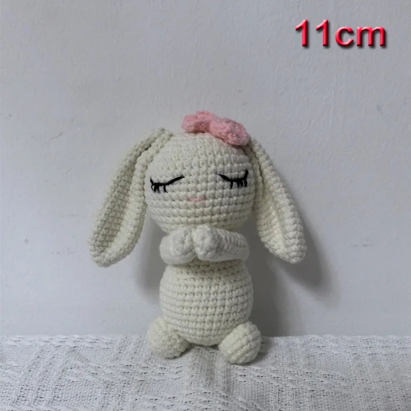 Handmade Amigurumi Plush Toy Set – Fox, Cow & Lamb Sleeping Dolls