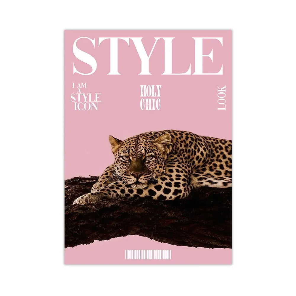 Leopard Print Playing Card Canvas Wall Art