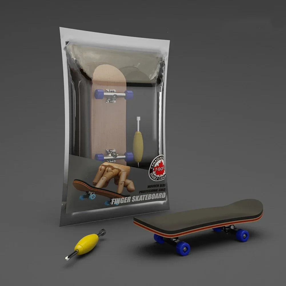 Wooden Finger Skateboard with Professional Trucks