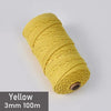 A spool of yellow 3mm cotton macrame cord measuring 100 meters.