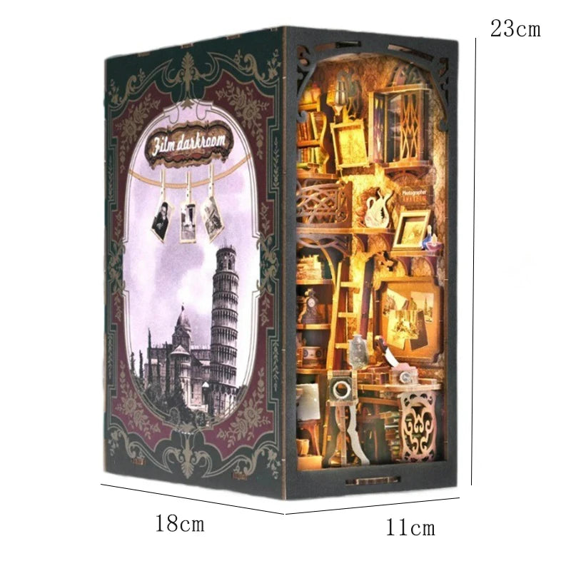 DIY Book Nook Kit – Magic House Wooden 3D Puzzle Bookshelf Insert