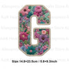 A floral letter G patch made of fabric for DIY clothing and accessories