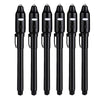 A set of black invisible ink spy pens with UV light for secret messages