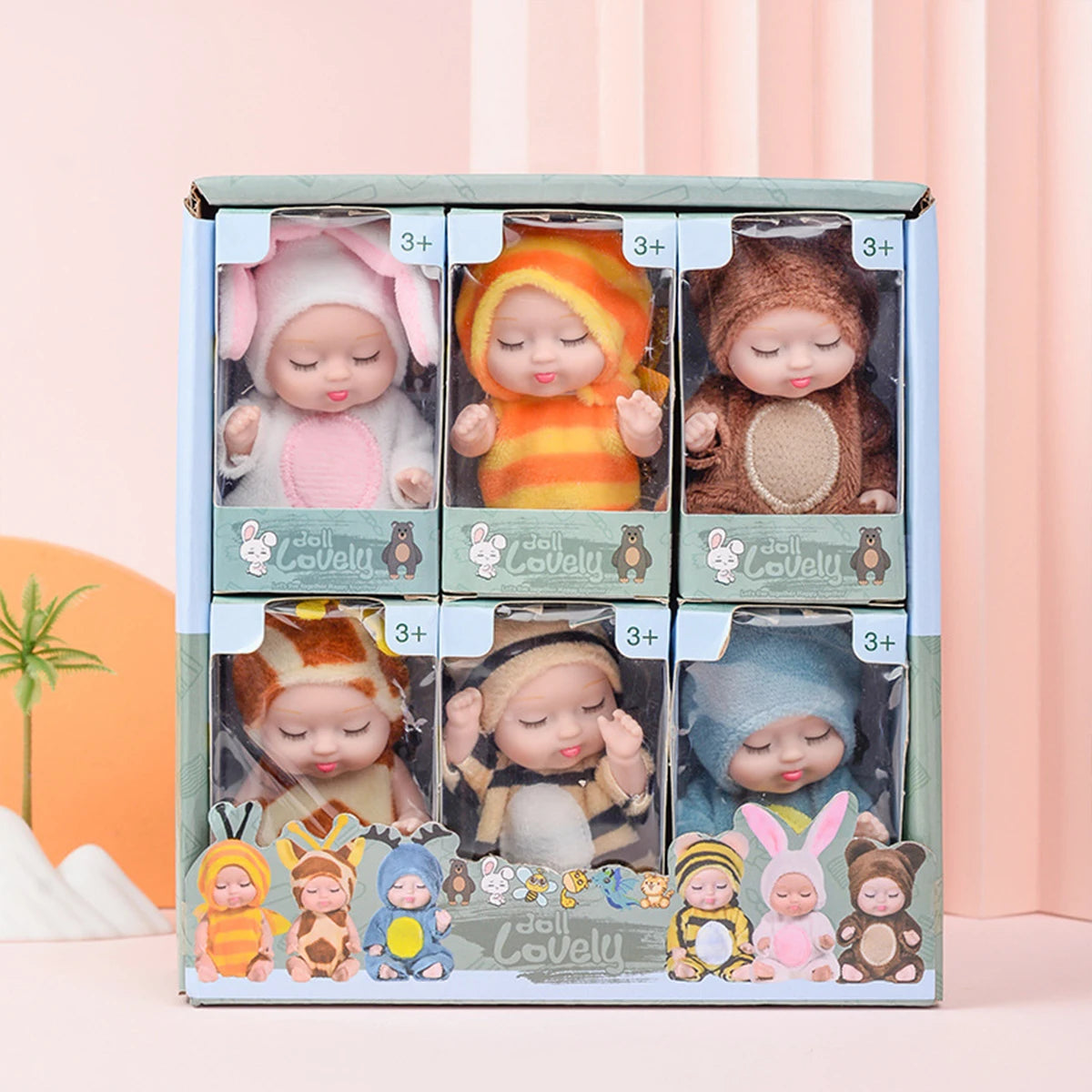 Mini Animal Fashion Doll Set - 6-Pack Adorable Collectible Dolls