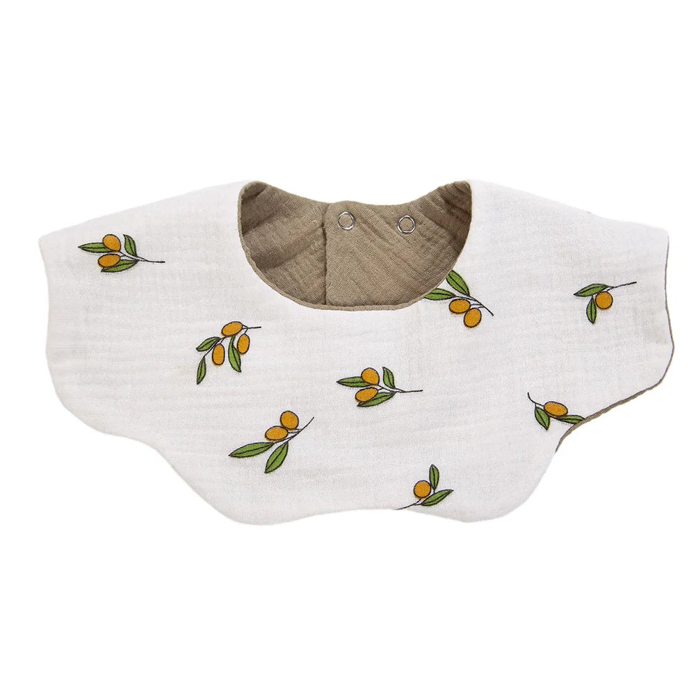 6-Layer Muslin Cotton Baby Bibs with Waterproof Backing