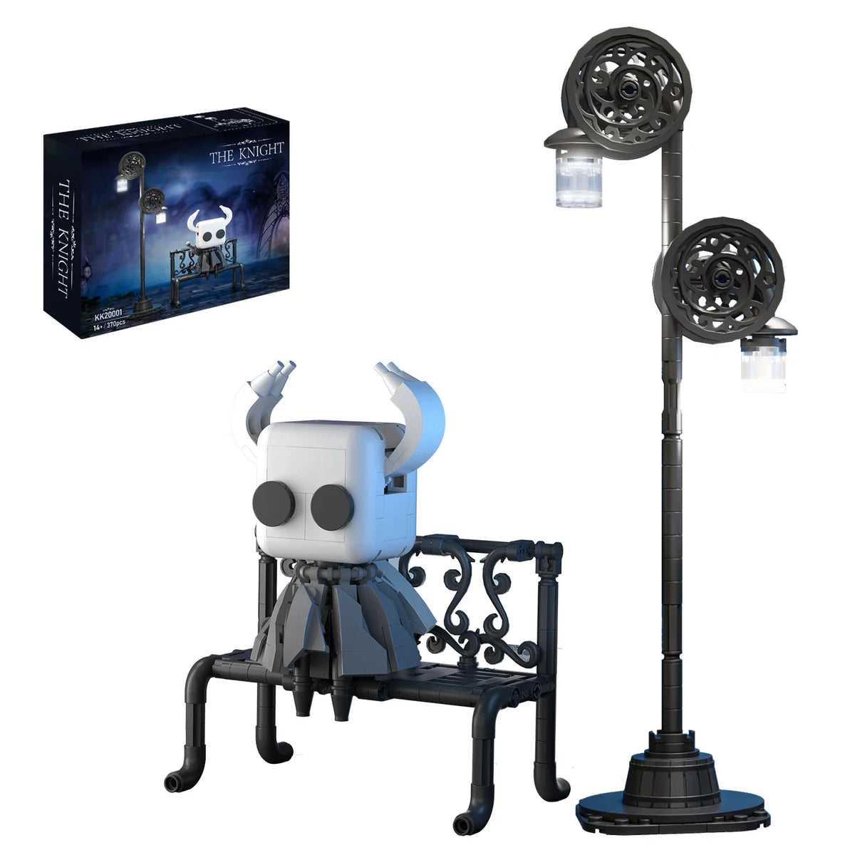 Hollow Knight Building Blocks Set – Ghost Figure with Street Lighting