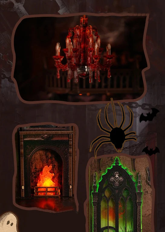 Haunted Halloween Book Nook DIY Kit with LED Lighting