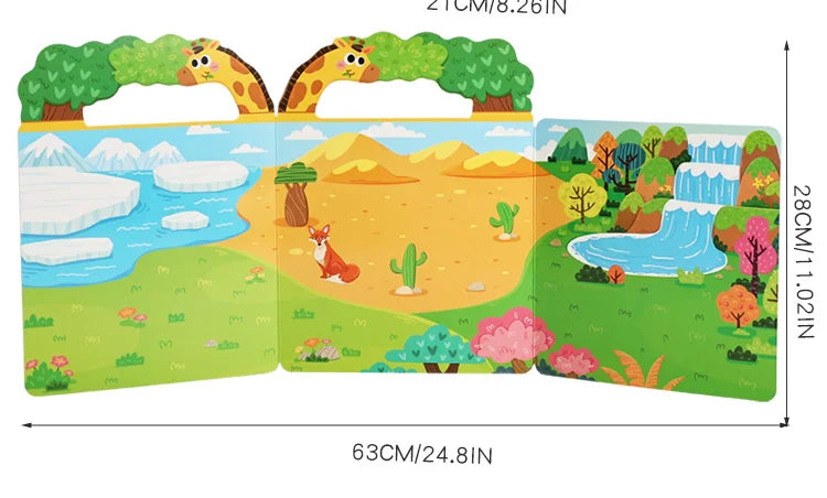 Reusable Sticker Book for Kids – Mess-Free Pretend Play & Learning Themes