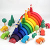Wooden Rainbow Stacking Blocks for Toddlers & Kids