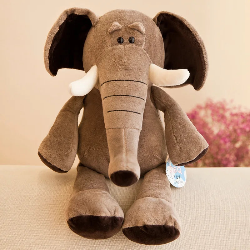 Soft Forest Animal Plush Toys Set – Lion, Elephant, Monkey & More